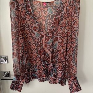 Orange Ruffled Relaxed Blouse